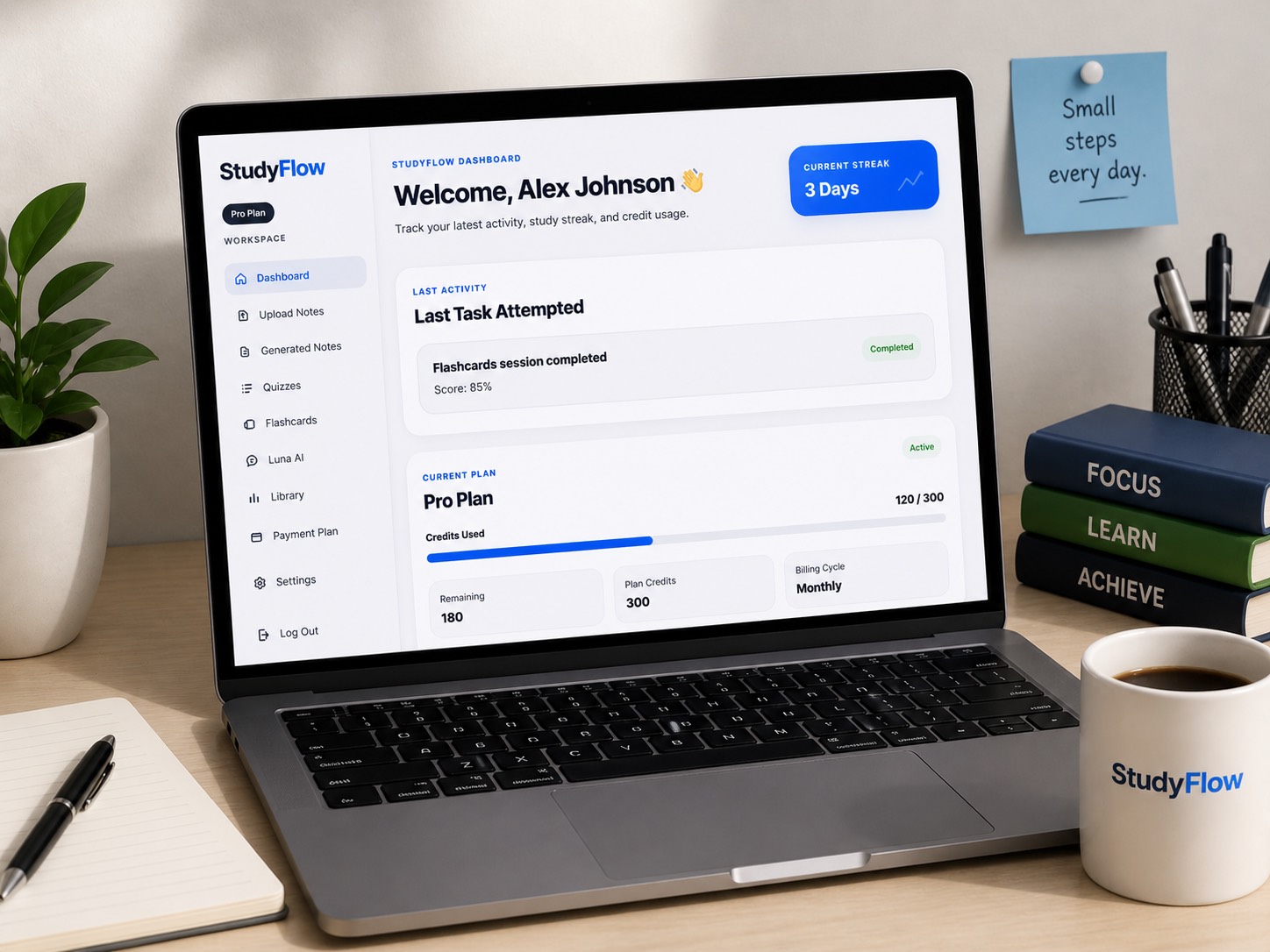 StudyFlow dashboard preview